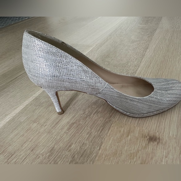 LK Bennett Silver Almond Toe Heels - Picture 2 of 5